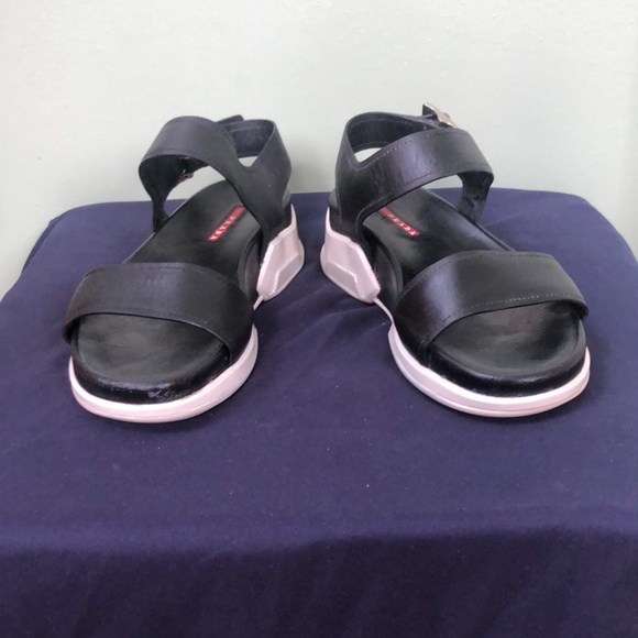 Prada Blk Open Toe Leather Sandal 39 - Picture 6 of 16